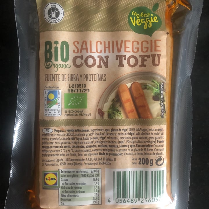 photo of Bio-organic Salchicha shared by @veganissima on  19 Jul 2021 - review