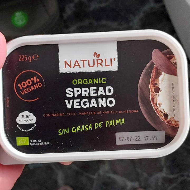 photo of Naturli' Organic Spread Vegano shared by @sabrinamurua on  09 May 2022 - review