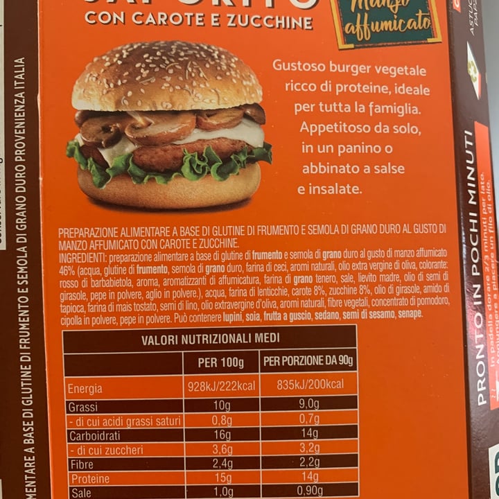 photo of Good & Green Burger saporito con carote e zucchine shared by @catortorella on  27 May 2022 - review