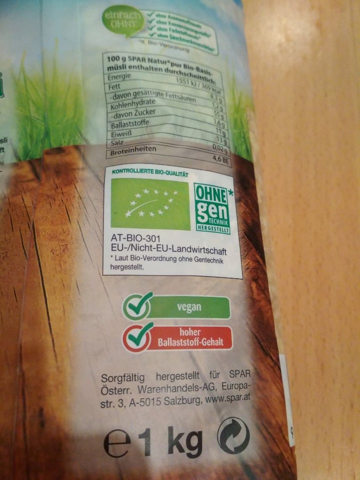 review photo of Spar Natur pur Bio Basis Müsli shared by @apalaciosr on 21 Mar 2020 - review