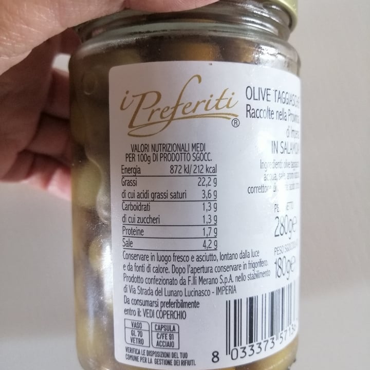 review photo of I Preferiti olive taggiasche in salamoia shared by @vegaliroc on 06 Sep 2022 - review