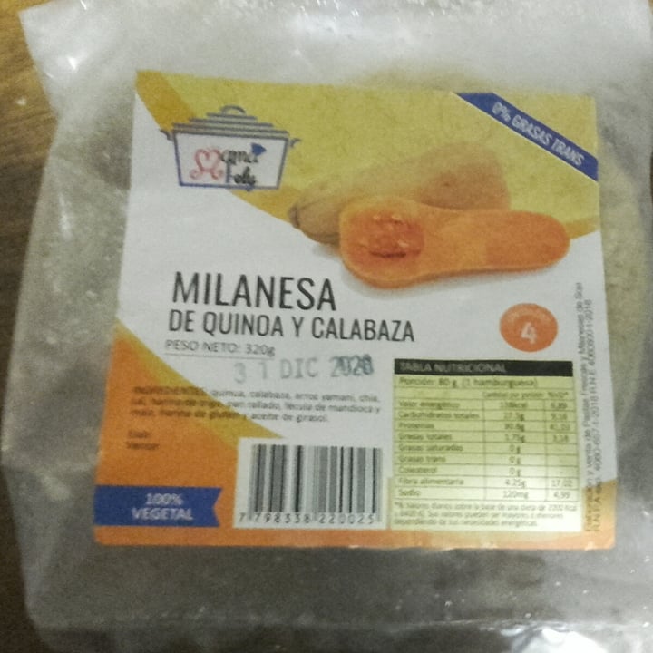 photo of Mama fely Milanesa de Quinoa y Calabaza shared by @laramiller on  01 Aug 2020 - review