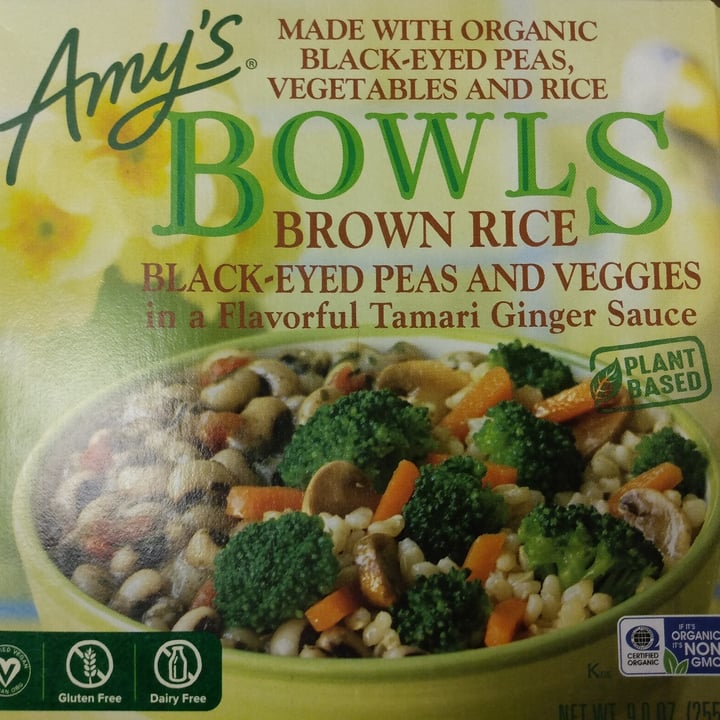 photo of Amy’s Amy’s Bowls - Brown Rice, Black-eyed Peas and Veggies shared by @ethicallybasedexomni on  24 Jan 2022 - review
