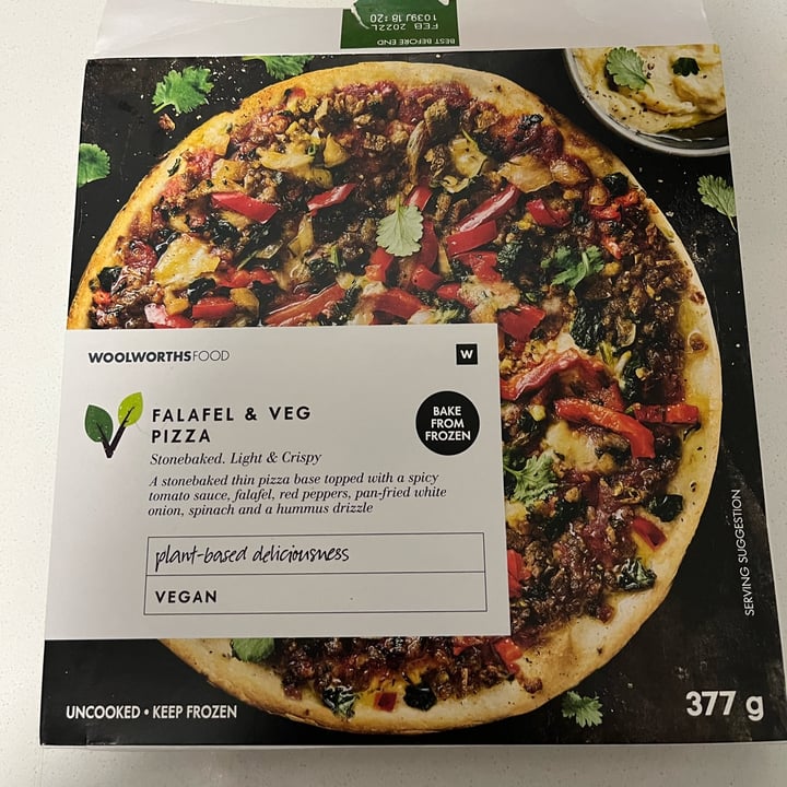 photo of Woolworths Food Falafel & veg pizza shared by @erinxjessica on  09 May 2022 - review
