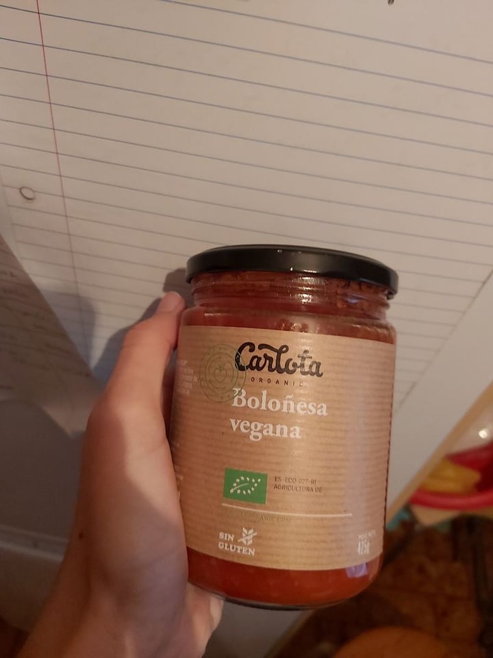 photo of Carlota Organic Salsa Boloñesa Vegana shared by @coeurroux on  07 Nov 2019 - review