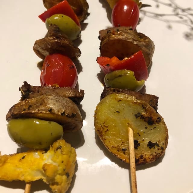 Photo of the dish “Brochettes de vegetales a la parrilla”