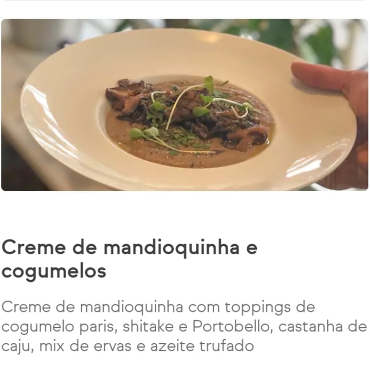 photo of BOTÂNICO - Colheita Criativa Creme de mandioquinha e cogumelos shared by @haylin801 on  26 Jun 2020 - review