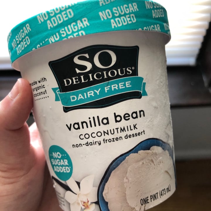 photo of So Delicious Dairy Free Vanilla Bean Coconutmilk No Sugar Added shared by @jordynweiss on  12 Jul 2020 - review
