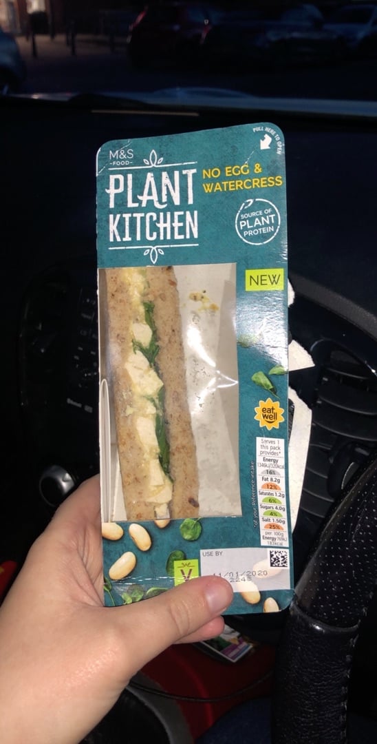 photo of Plant Kitchen (M&S) No Egg & Watercress shared by @veganlivvy on  10 Jan 2020 - review