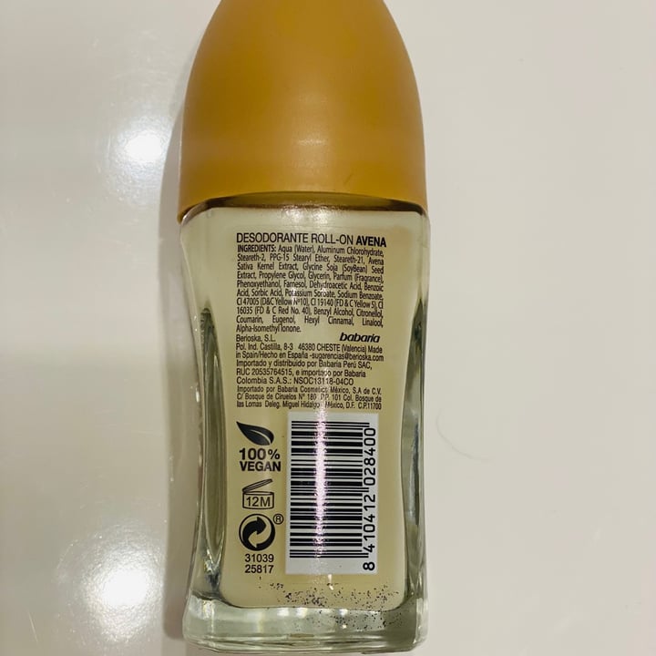 review photo of Babaria Desodorante de avena shared by @granadavegana on 20 May 2021 - review