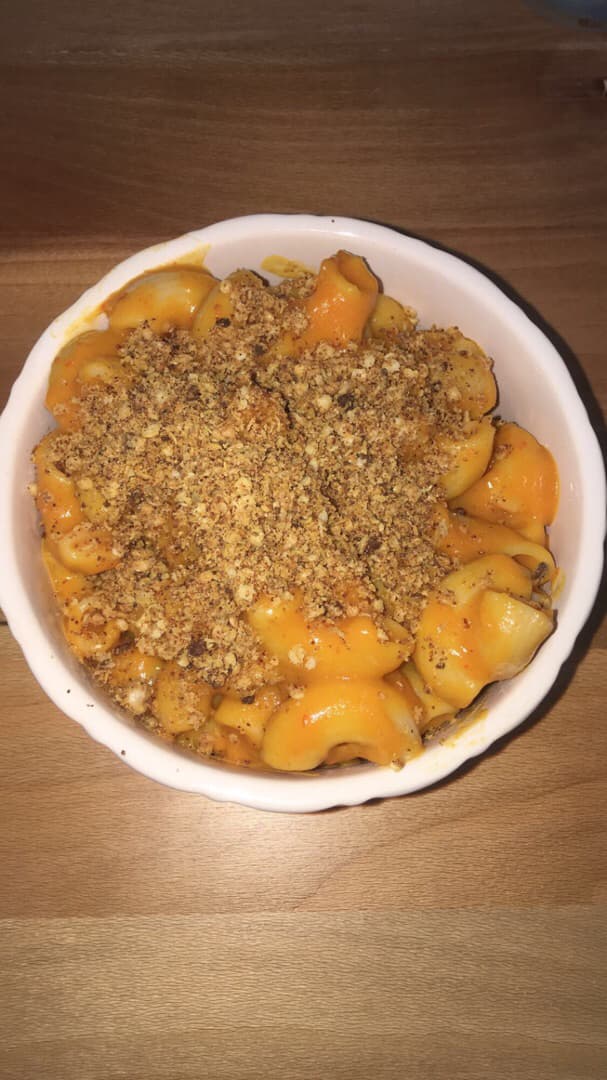 Foto do prato “Cashew Mac and Cheese”