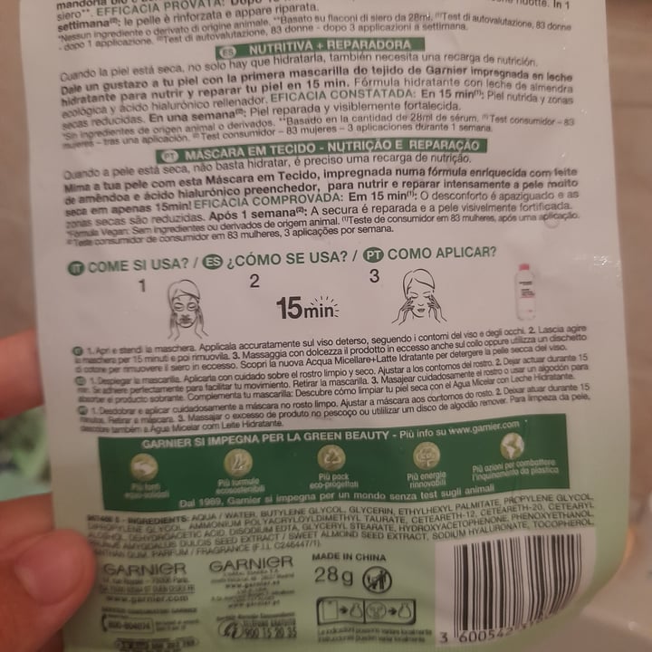 review photo of Garnier maschera nutri bomb shared by @eleonorandrea on 16 Aug 2022 - review