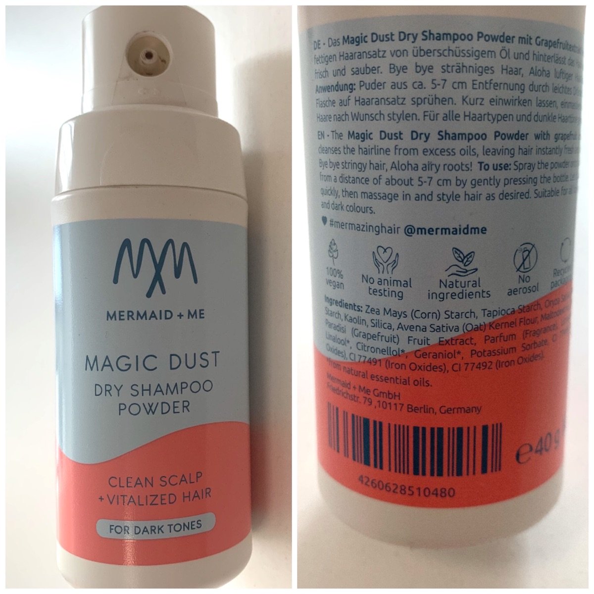 Mermaid + Me Magic dust, dry shampoo powder for dark tones Review | abillion