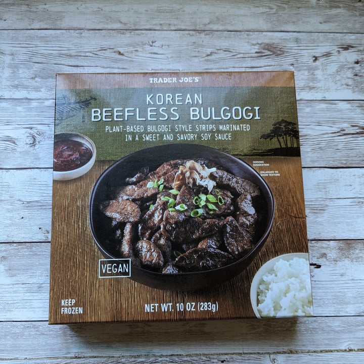 photo of Trader Joe's Korean Beefless Bulgogi shared by @theveganfeast on  26 Nov 2022 - review