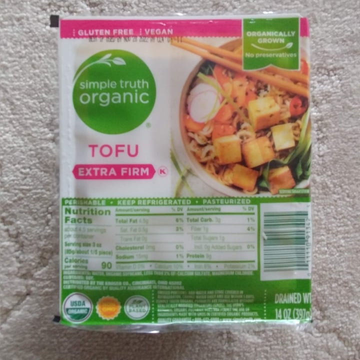 photo of Simple Truth Extra Firm Tofu shared by @acastillon on  30 Oct 2022 - review