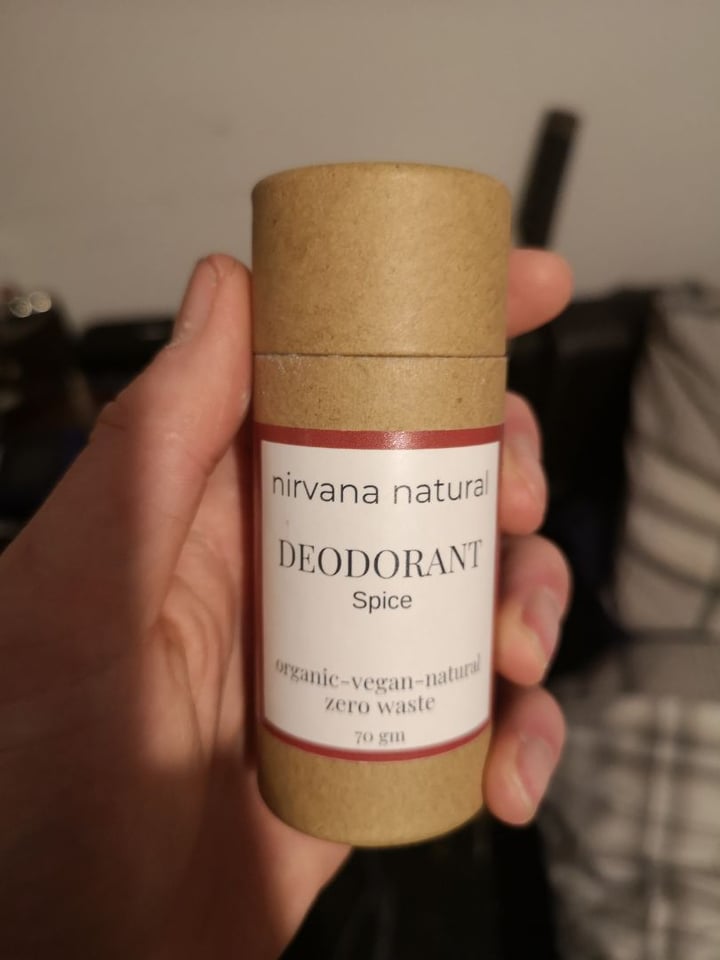 photo of Nirvana natural Deodorant "Spice" shared by @twowheeledvegan on  21 Feb 2020 - review