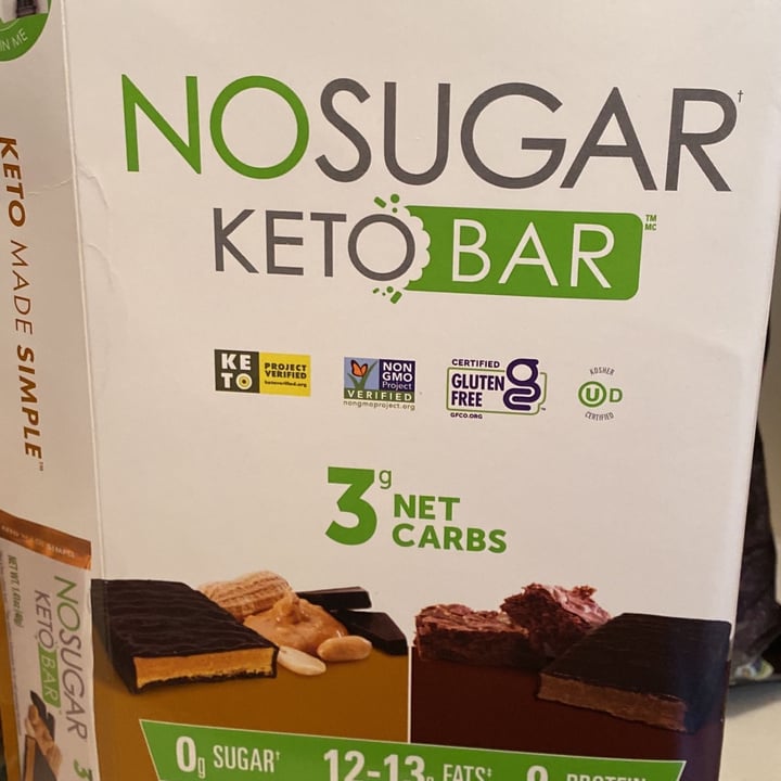 photo of No Sugar Company No Sugar Keto Bar Chocolate Peanut Butter shared by @kelley288 on  03 Mar 2022 - review