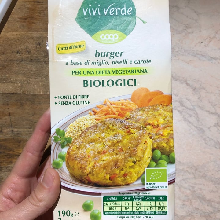 review photo of Vivi Verde Coop Burger di Miglio Piselli e Carote shared by @valentina88 on 16 Dec 2021 - review