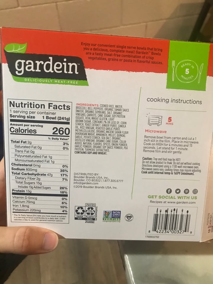 photo of Gardein Teriyaki Chick’n Bowl shared by @curvycarbivore on  29 Jan 2020 - review