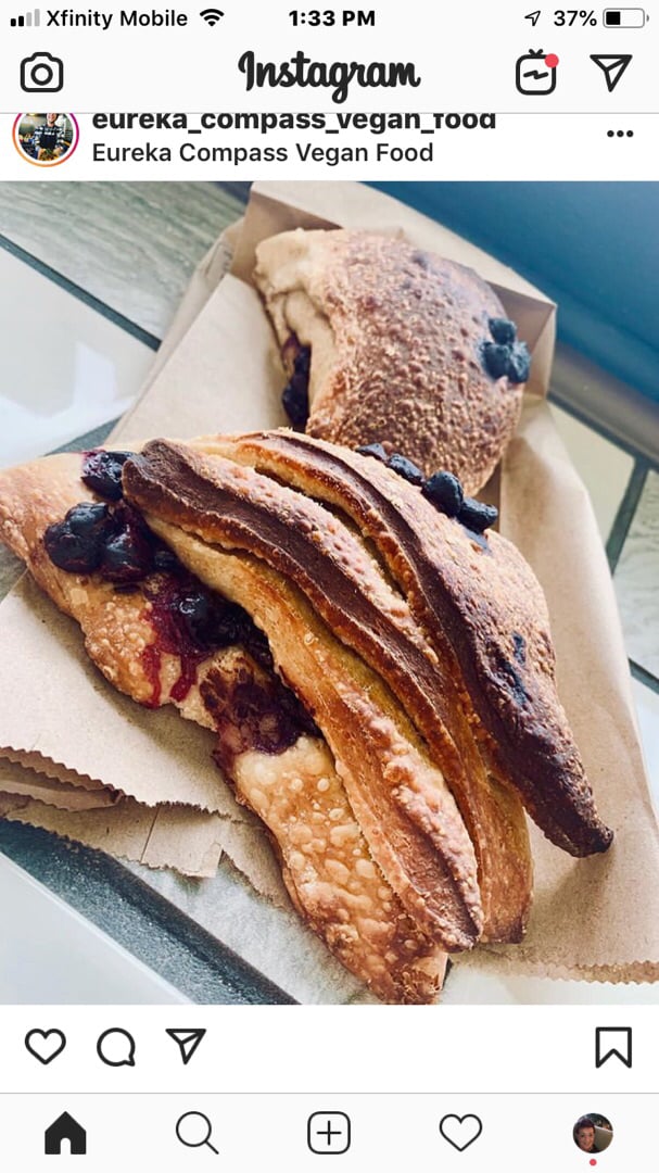 photo of Eureka Compass Vegan Food Berry and chocolate croissant shared by @mnvegan on  26 Feb 2019 - review