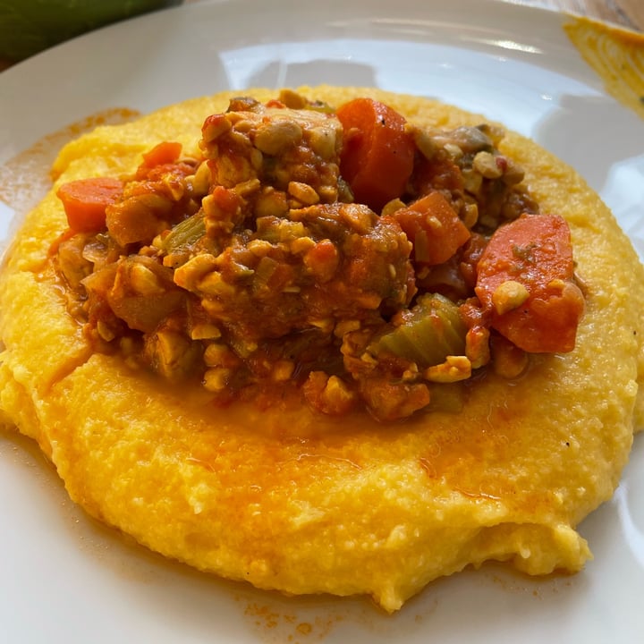 review photo of Samsara e Volta Rossa Bocconcini Di Tempeh Al Sugo Speziato Con Polenta Morbida shared by @liucrifu on 30 Nov 2022 - review