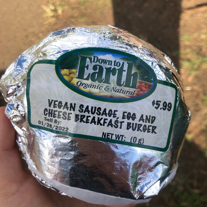 photo of Down to Earth Organic & Natural - Kapolei Vegan breakfast burger shared by @sydandbeats on  30 Jan 2022 - review
