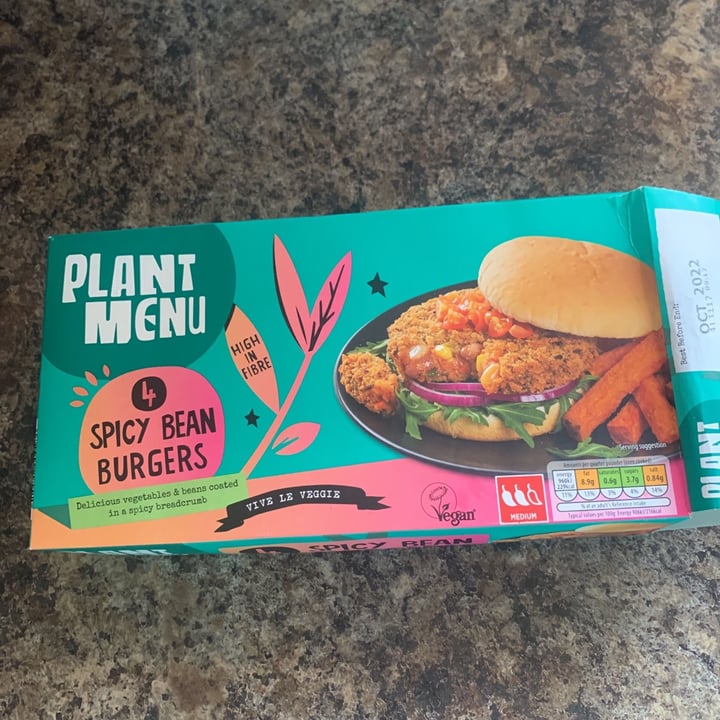 photo of Plant Menu Spicy bean Burgers shared by @abbiebrown on  17 May 2021 - review