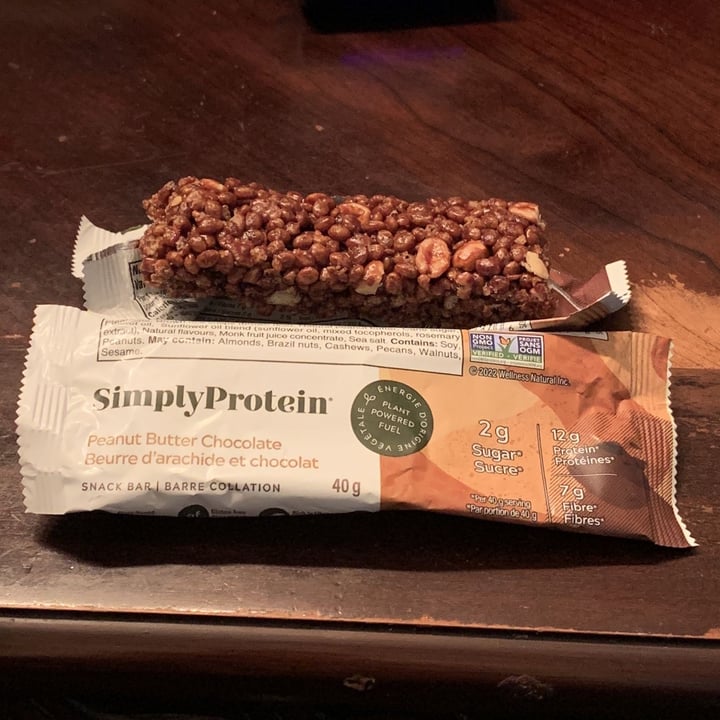 photo of Simply Protein Peanut Butter Chocolate Protein Bar shared by @nbacha on  05 Nov 2022 - review