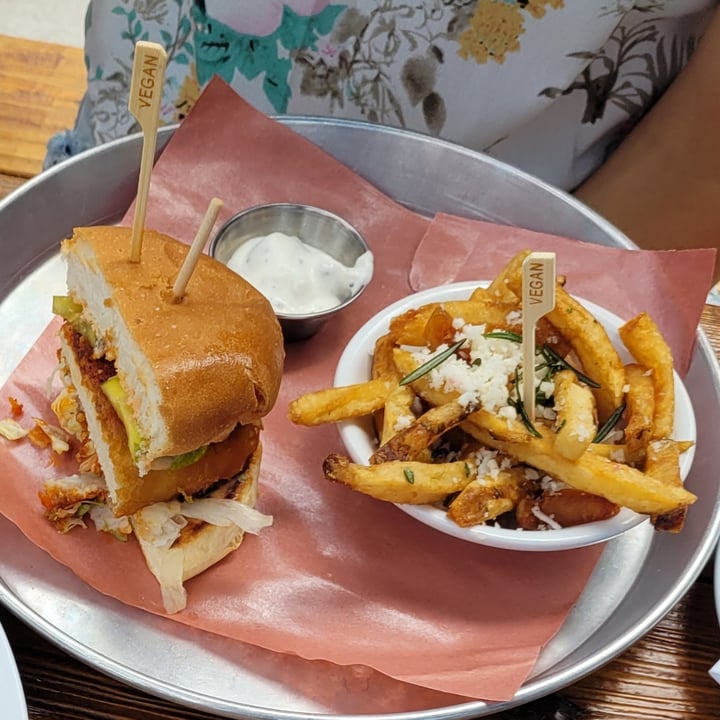 review photo of Beertown Public House Burlington Hot "chicken" sandwich shared by @jessicajane on 05 Jul 2021 - review