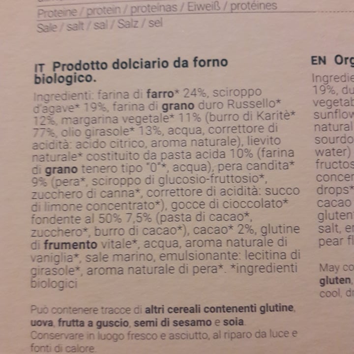 photo of Verde & Bio Grangusto di farro e russello con pere e cioccolato shared by @giuliacarosio on  30 Dec 2021 - review