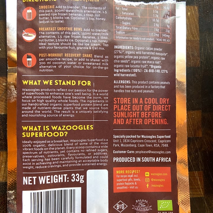 photo of Wazoogles Superfood Chocolate protein powder shared by @gracedocarmo on  26 Mar 2022 - review