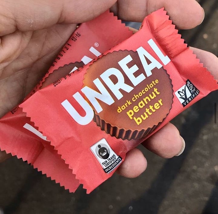 photo of UNREAL Crispy Dark Chocolate Peanut Butter Cups shared by @veganoverforty on  19 Dec 2019 - review