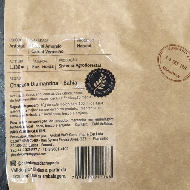review photo of Diamante da chapada Café Torrado e moído shared by @vandreom on 13 Oct 2022 - review