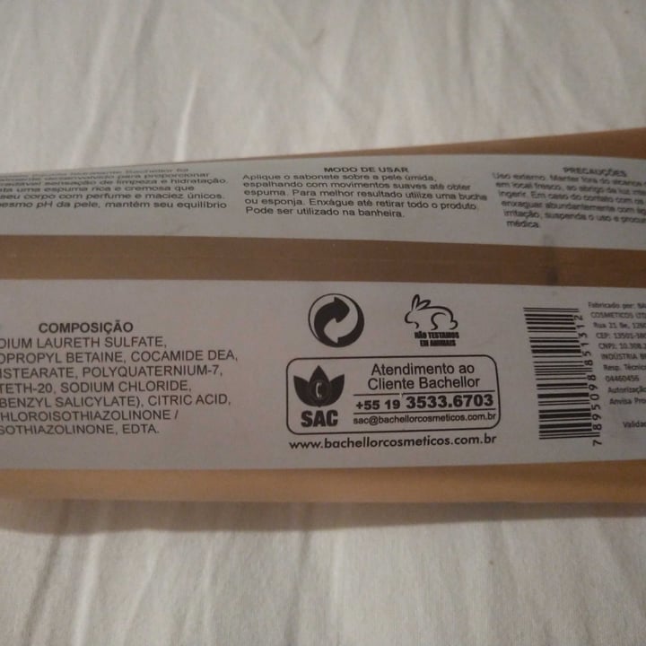 review photo of bachellor Sabonete Líquido shared by @sabrinadm on 10 May 2022 - review