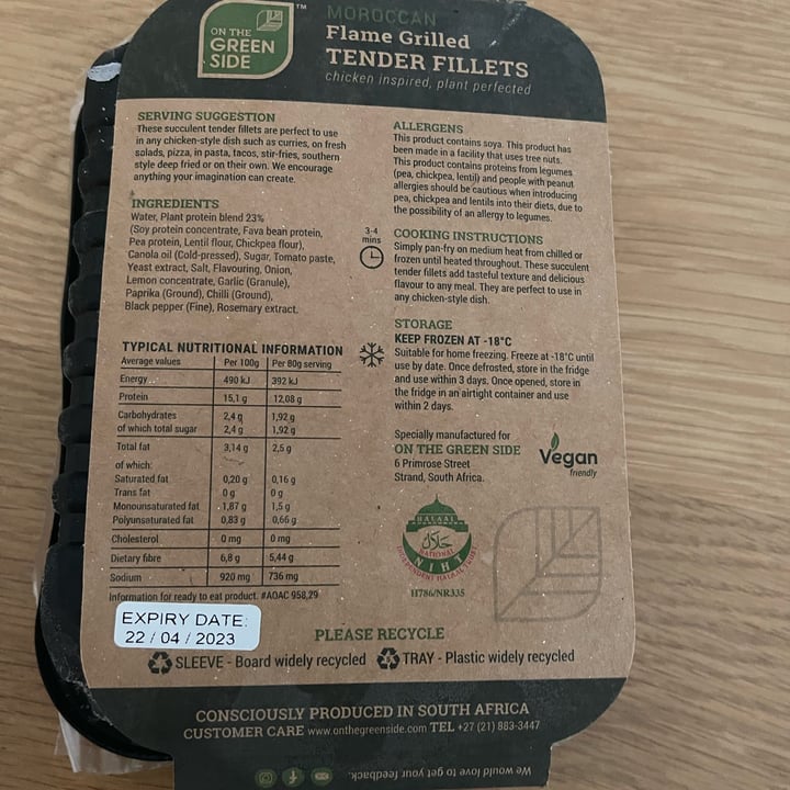 review photo of On The Green Side Flame Grilled Tender Fillets Moroccan shared by @alison on 24 May 2022 - review