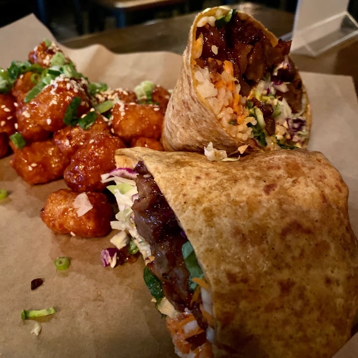 review photo of Beelman's Viet Nom Nom Wrap & Korean BBQ Tots shared by @plantbasedlace on 10 Jun 2020 - review