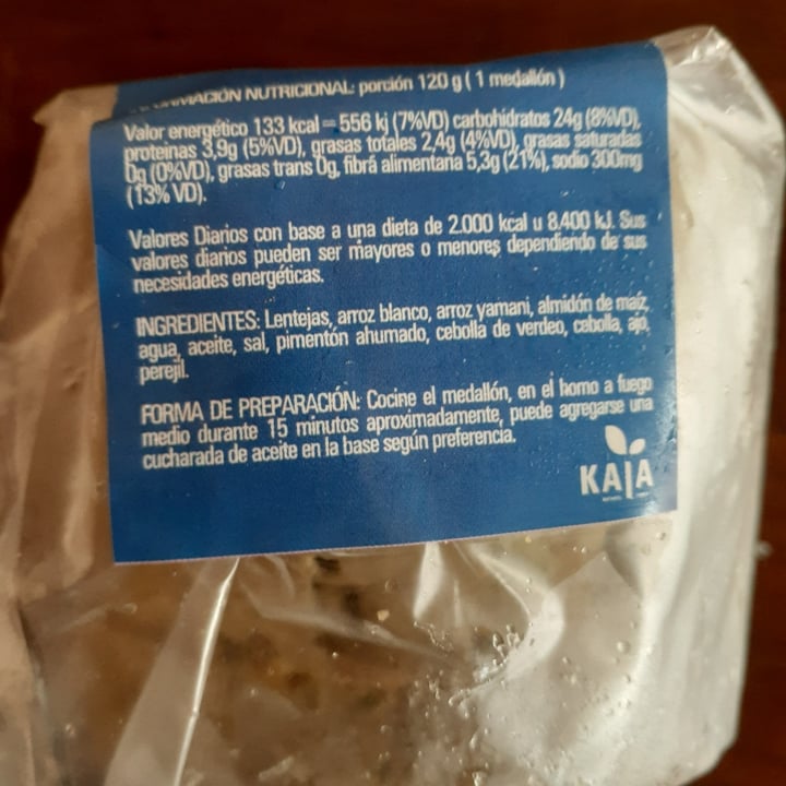 photo of Kaia Natural Foods Hamburguesa de lentejas y verdeo shared by @micaela10 on  24 Jul 2021 - review