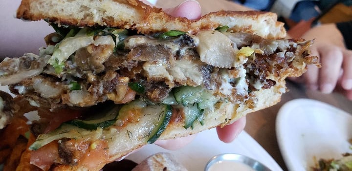photo of Cafe Gratitude San Diego Mushroom Burger shared by @sdrockervegan on  19 Dec 2019 - review