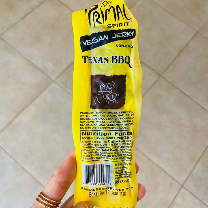 photo of Primal Spirit Vegan Jerky Texas bbq shared by @beckyyy on  12 May 2022 - review