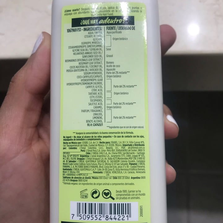 review photo of Garnier Hair Food Aguacate Acondicionador shared by @ciro on 07 May 2021 - review