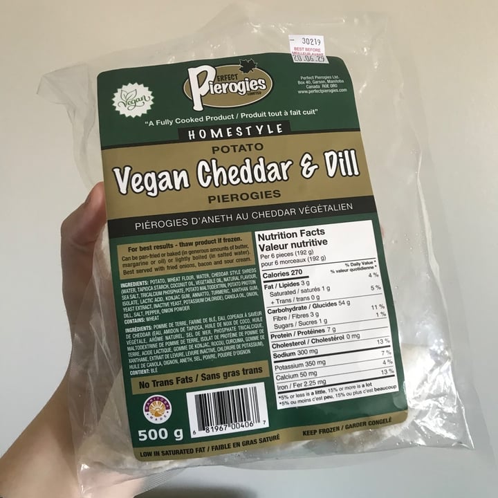 Perfect Pierogies Homestyle Vegan Cheddar & Dill Potato pierogies