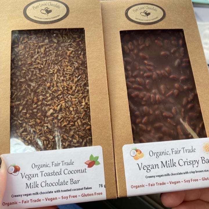 photo of Pure Lovin' Chocolate Vegan chocolates shared by @veganskaz on  10 Dec 2020 - review