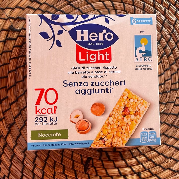 photo of Hero Light barrette alle nocciole senza zuccheri aggiunti shared by @fioredicampo on  10 Sep 2022 - review