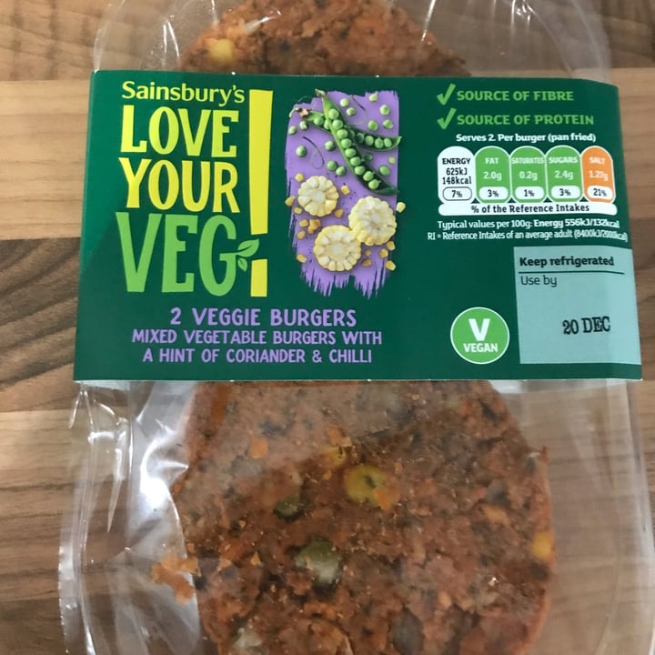 photo of Sainsbury's Love your veg 2 veggie burgers shared by @charliejones1 on  22 Dec 2021 - review