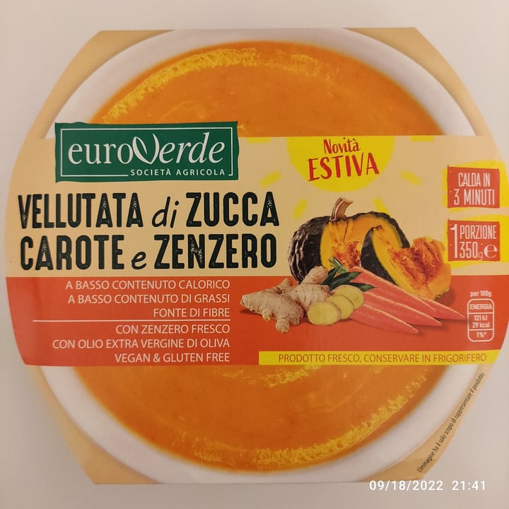 photo of EuroVerde Vellutata di zucca, carote e zenzero shared by @marumomo on  20 Sep 2022 - review