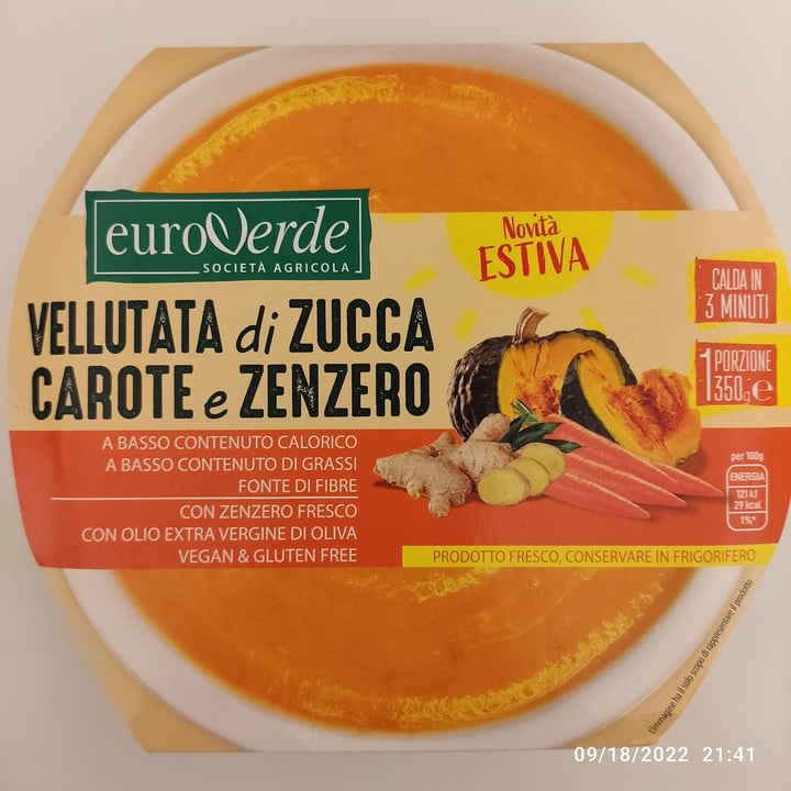 review photo of EuroVerde Vellutata di zucca, carote e zenzero shared by @marumomo on 20 Sep 2022 - review