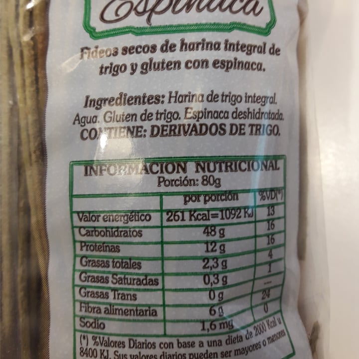 photo of Ceral Alimentos Diet Fideos Integrales Con Espinaca shared by @mavipesoa on  13 Aug 2021 - review