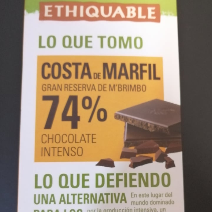 review photo of Ethiquable 74% chocolate intenso Costa de Marfil shared by @lesempreceibe on 07 Feb 2021 - review