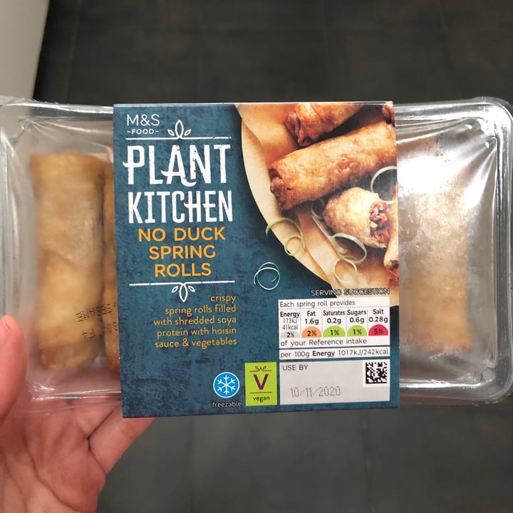 photo of Plant Kitchen (M&S) No Duck Spring Rolls shared by @aishahalattas on  11 Nov 2020 - review