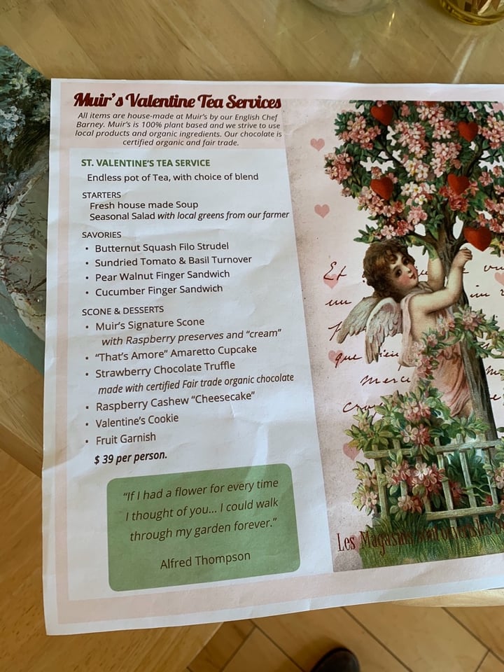 photo of Muir's Tea Room St. Valentine’s Tea Service shared by @pbcoach on  16 Feb 2020 - review